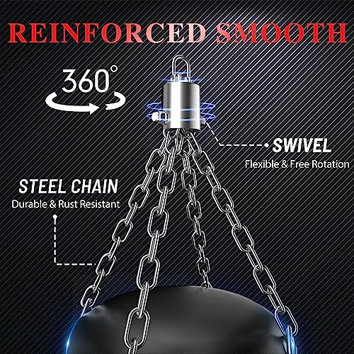 Punching Bag for Adults, 4FT PU Heavy Boxing Bag Set, Heavy Punching Bag with 12OZ Gloves for MMA Karate Kickboxing Boxing Muay Thai Training at Home or Gym - Unfilled Heavy Bag