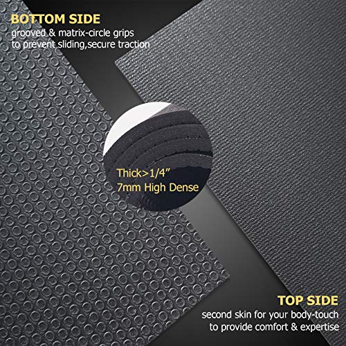Gxmmat Large Exercise Mat 6'x8'x7mm, Thick Workout Mats for Home Gym Flooring, Extra Wide Non-Slip Durable Cardio Mat, High Density, Shoe Friendly, Perfect for Plyo, MMA, Jump Rope, Stretch, Fitness