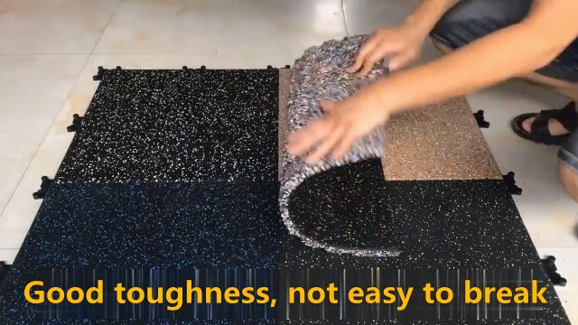 MYOYAY 25MM 4PCS Eco-Sports Interlocking Tiles 20"x20"x1” Thick Interlocking Rubber Gym Flooring Eco-Sport Rubber Floor Tiles Gym Rubber Flooring Mats Heavy Duty Rubber Exercise Equipment Mats