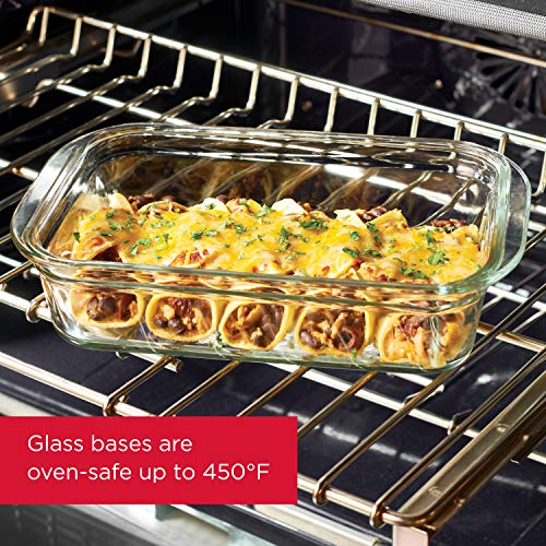 Rubbermaid Brilliance Glass Storage Food Containers with Lids (18 Pieces Total), Set of 9 (Varied Sizes), Clear, 9 Count