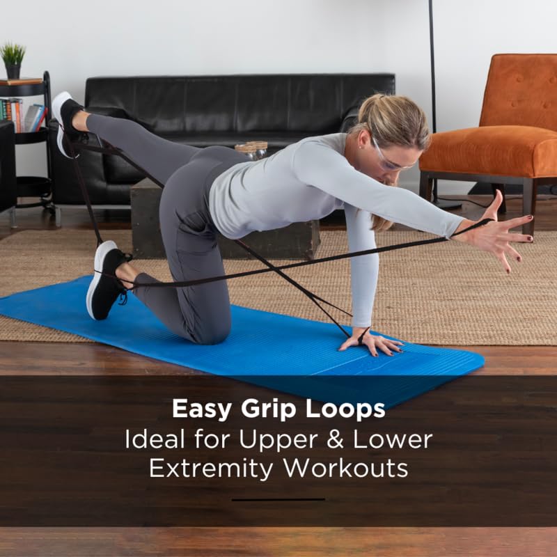 THERABAND CLX Resistance Band with Loops, Fitness Band for Home Exercise and Full Body Workouts, Portable Gym Equipment, Gift for Athletes, 25 Yard Dispenser, Black, Special Heavy, Advanced Level 1