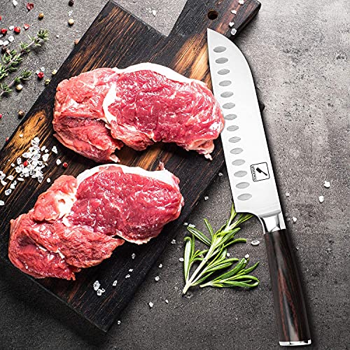 imarku Chef Knife 7 Inch Kitchen Knife Ultra Sharp Santoku Knife - 7Cr17Mov Japanese Chefs Knife, Kitchen Gadgets 2024, Birthday Gifts for Him Her, Best Fathers Day Gifts with High-End Gift Box