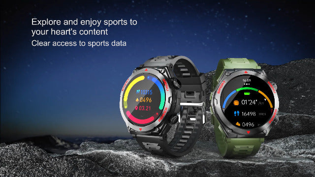 Military Smart Watch, 1.52-Inch Touch Screen Tactical Smartwatch with Text and Call, Heart Rate, Blood Oxygen, and Activity Trackers - Compatible with iPhone and Android, for Men and Women(Black)
