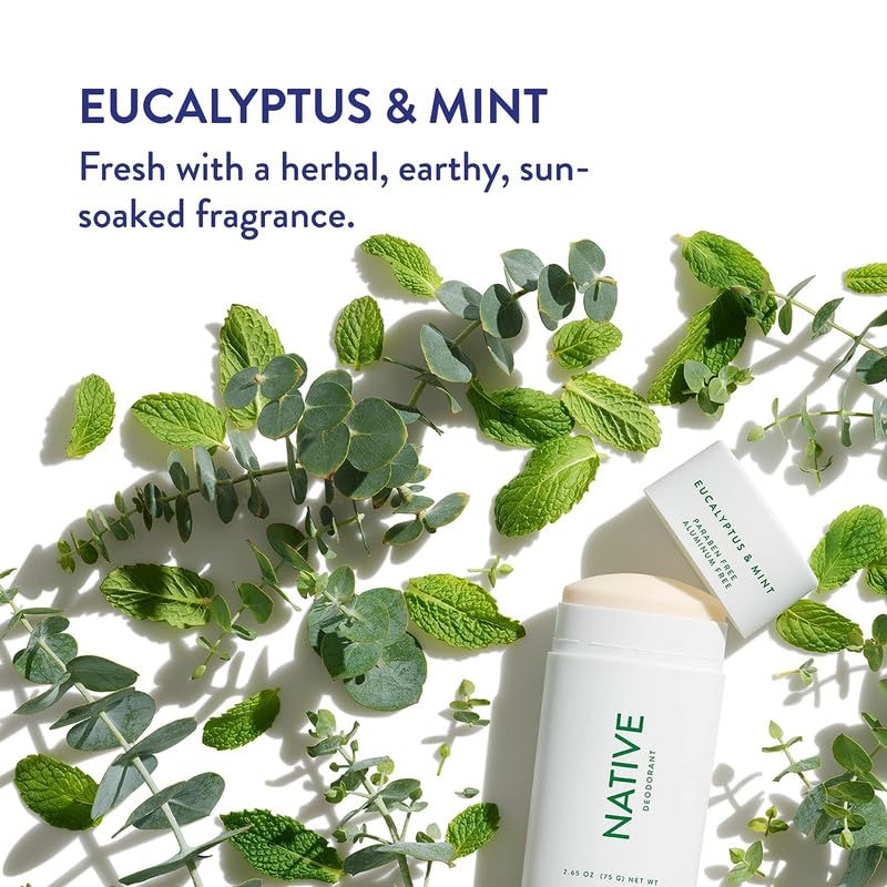 Native Deodorant Contains Naturally Derived Ingredients, 72 Hour Odor Control | Deodorant for Women and Men, Aluminum Free with Baking Soda, Coconut Oil and Shea Butter | Eucalyptus & Mint