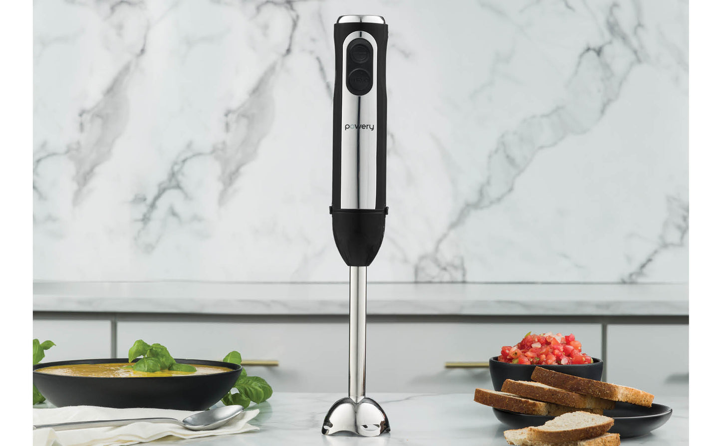 Powerful Immersion Blender, Electric Hand Blender 500 Watt with Turbo Mode, Detachable Base. Handheld Kitchen Gadget Blender Stick for Soup, Smoothie, Puree, Baby Food, 304 Stainless Steel Blades