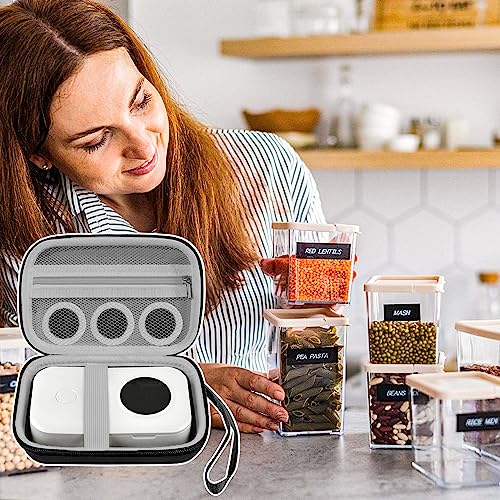 Lumus&Solem Label Maker Case Fit for Phomemo D30 D35 Label Maker, for NIIMBOT D11 D110, for JADENS D110, Label Printer Case Easily Storage and Carry, Easily Store Printer, Tape, USB Line (Black&Gray)