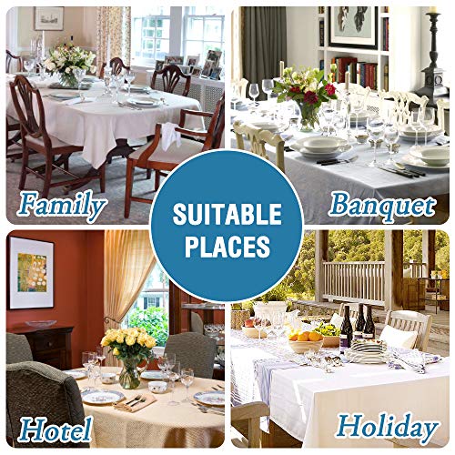 H.VERSAILTEX Linen Textured Table Cloths Rectangle 60 x 120 Inch Premium Solid Tablecloth Spill-Proof Waterproof Table Cover for Dining Buffet Feature Extra Soft and Thick Fabric Wrinkle Free, Taupe