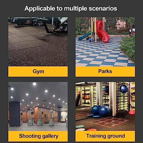 5 Pcs Rubber Gym Tiles, Gym Exercise Mat 50×50×3Cm for Home Gym Heavy Workout Equipment Flooring