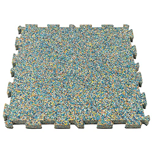 1" Thick 10.76 Sq Ft Exercise Equipment Mats 4Pcs Rubber Top High-Density Exercise Gym Mats Interlocking Puzzle Floor Tiles for Home Gym Heavy Workout Equipment Flooring (White dot)