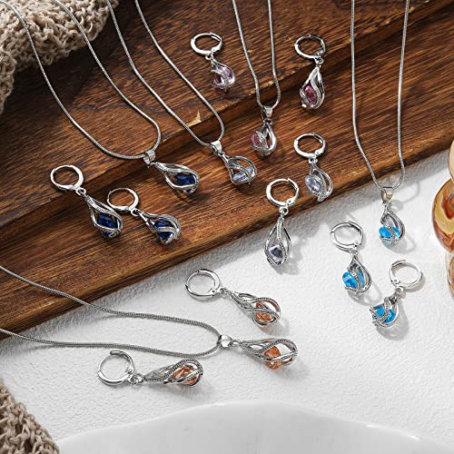 IFKM silver Jewelry Sets for women girls Rhinestone Crystal CZ Bridal Bridesmaid Accessories Necklace Earrings set for Wedding Prom Anniversary Birthday Gifts