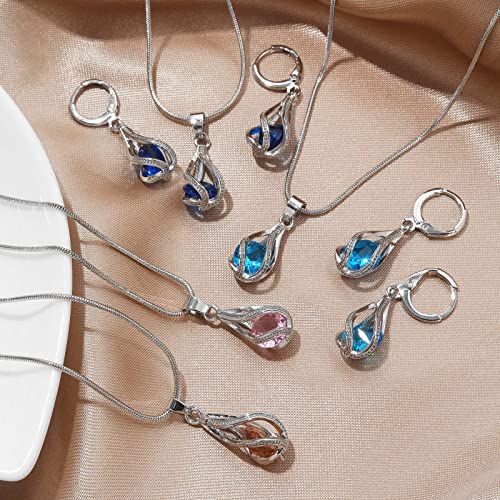 IFKM silver Jewelry Sets for women girls Rhinestone Crystal CZ Bridal Bridesmaid Accessories Necklace Earrings set for Wedding Prom Anniversary Birthday Gifts