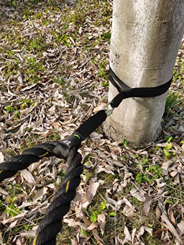 J Bryant Fitness Extra Length Outdoor Battle Rope Anchor Strap Kit Accessories Sport for Rope Easy Setup Home Gym Muscle Workout Equipment | 19" | 31" | 59" Length