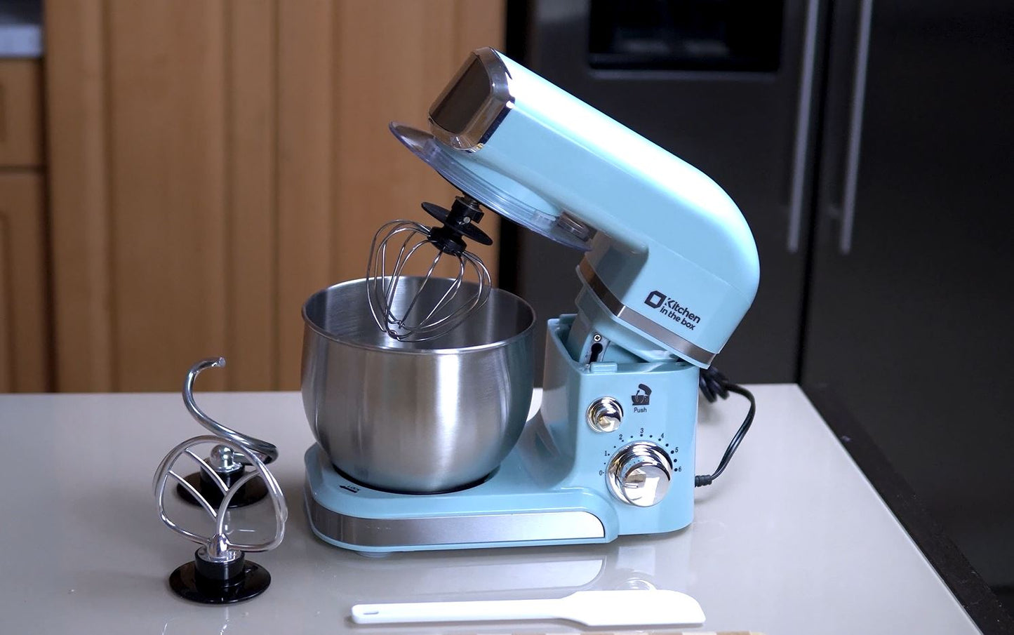 Stand Mixer, Kitchen in the box 3.2Qt Small Electric Food Mixer,6 Speeds Portable Lightweight Kitchen Mixer for Daily Use with Egg Whisk,Dough Hook,Flat Beater (Purple)