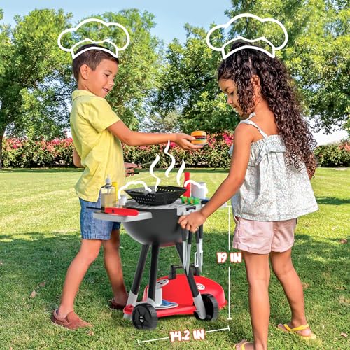 JOYIN 34 PCS Cooking Toy Set, Kitchen Toy Set, Toy BBQ Grill Set, Little Chef Play, Kids Grill Playset Interactive BBQ Toy Set for Kids
