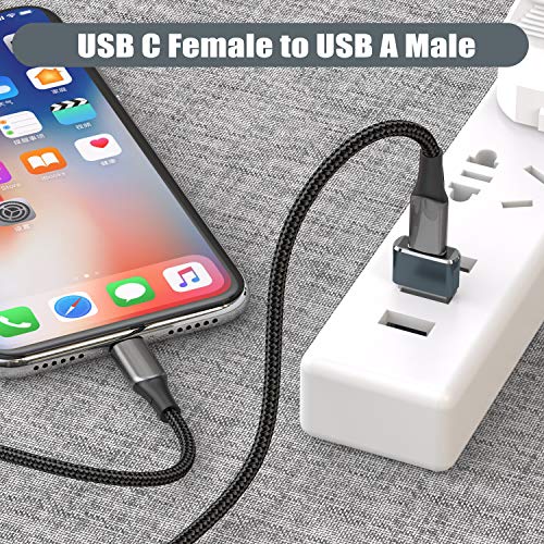 Basesailor USB to USB C Adapter 2Pack,USBC Female to A Male OTG Charger Type C Converter for Apple Watch Ultra iWatch 7 8 9,iPhone 15 14 13 Plus Pro Max,AirPods 3,iPad Air,Car,Samsung Galaxy S24 23,16