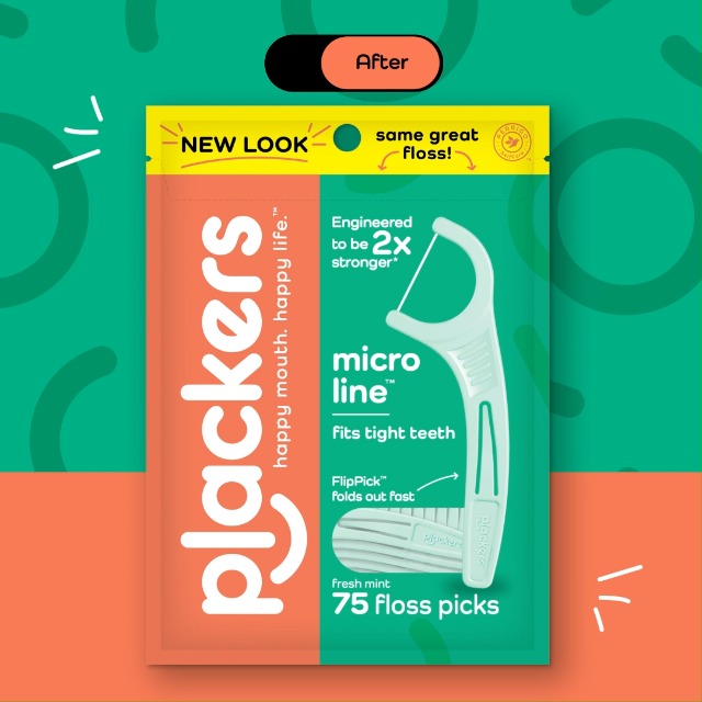 Plackers Micro Line Dental Floss Picks, Fold-Out FlipPick, Tuffloss, Easy Storage with Sure-Zip Seal, Fresh Mint Flavor, 150 Count