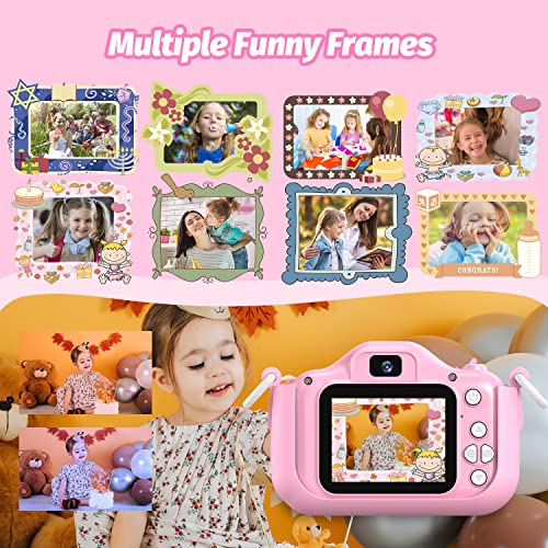 Kids Camera for Girls, Kids Selfie Camera 3-12 Years Old Girls Christmas Birthday Gift for Girls, Little Girls Toys for 3 4 5 6 7 8 9 Years Old. (Pink)