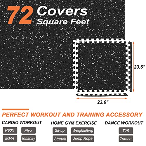 innhom 12/24/48 Tiles Gym Flooring Gym Mats Exercise Mat for Floor Workout Mat Foam Floor Tiles for Home Gym Equipment Garage