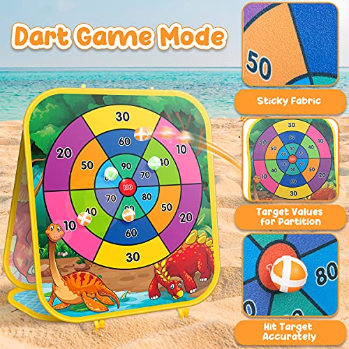 Bean Bag Toss Game Kids Outdoor Toys,Double-Sided Foldable Cornhole Board Backyard Beach Yard Outdoor Toys for Toddler, Outside Lawn Party Activities Toy Gift for Boys Girls Age 3 4 5 6 7 8