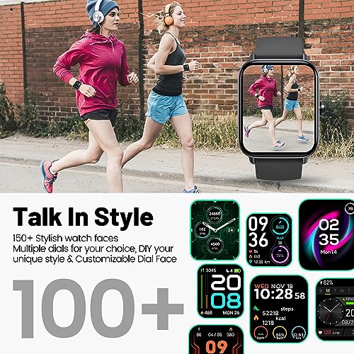 Smart Watch for Men and Women - Alexa Built-in Smartwatch with Heart Rate, Sleep and Blood Oxygen Monitor,24/7 Heart Rate Auto Image Correction, Portable Smartwatch Dynaudio Speakers (Black)