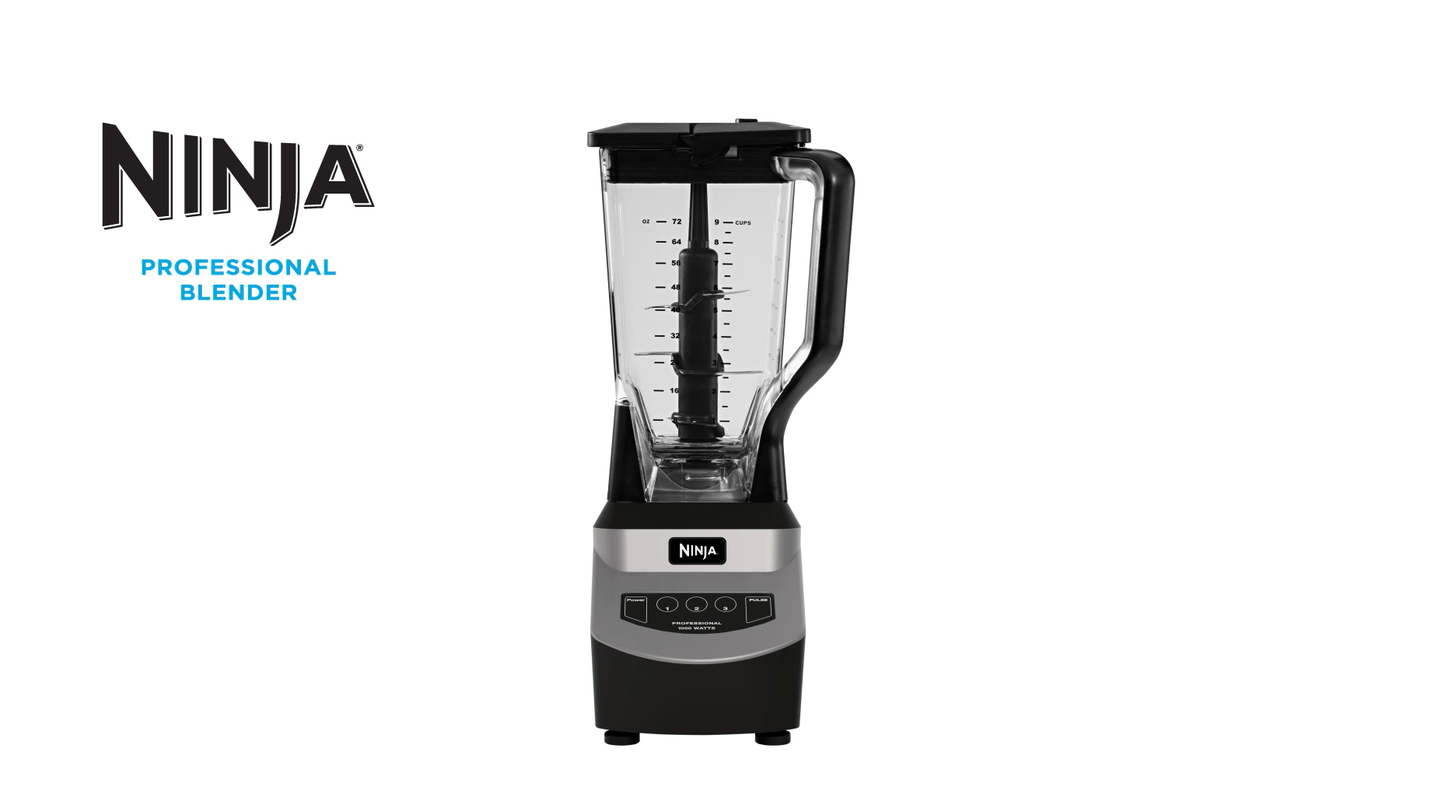 Ninja NJ601AMZ Professional Blender with 1000-Watt Motor & 72 oz Dishwasher-Safe Total Crushing Pitcher for Smoothies, Shakes & Frozen Drinks, Black