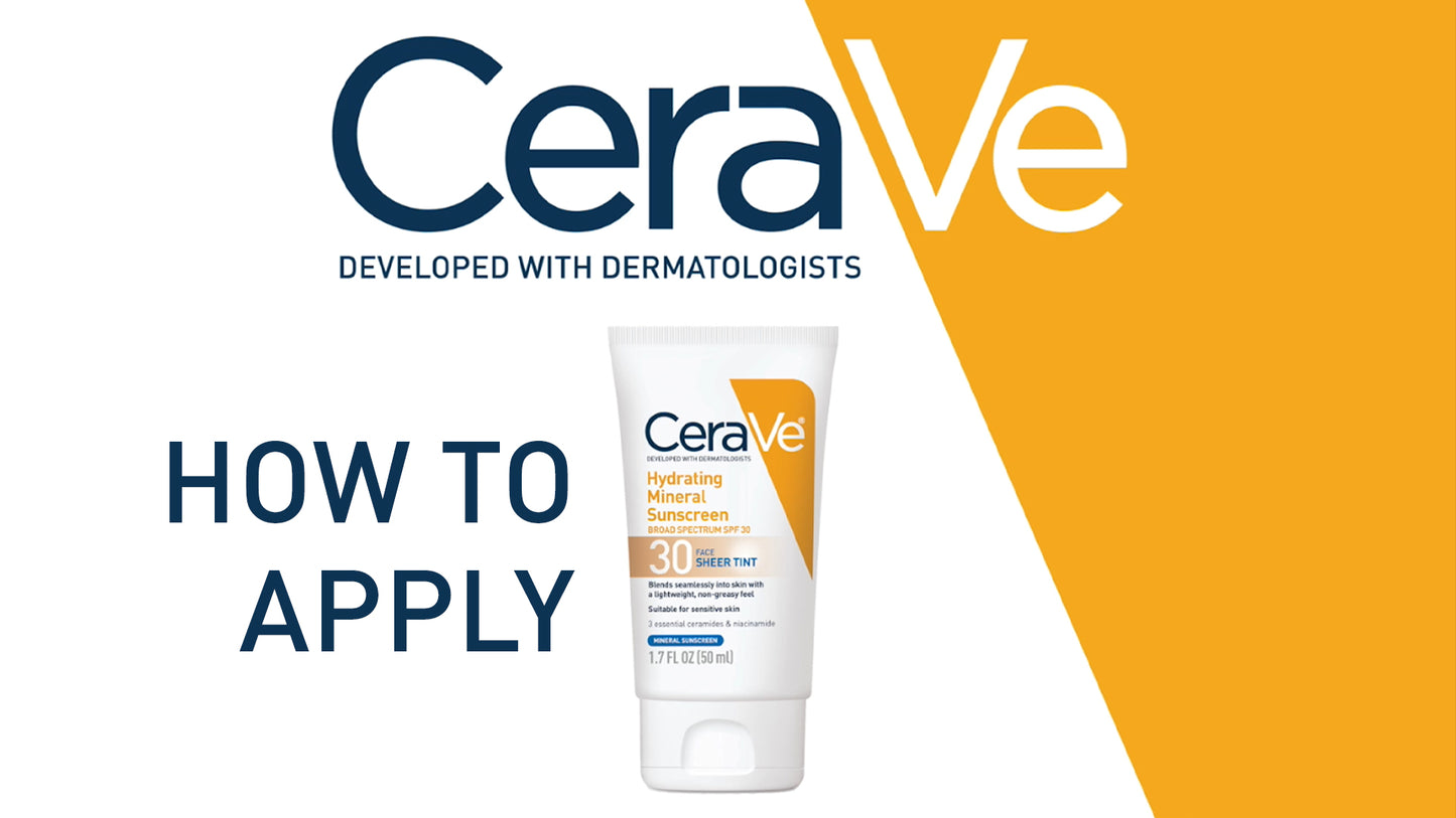 CeraVe Hydrating Mineral Sunscreen with Sheer Tint | Tinted Mineral Sunscreen with Zinc Oxide & Titanium Dioxide | Blends Seamlessly For Healthy Glow | Tinted Moisturizer with SPF 30 | 1.7 Fluid Ounce
