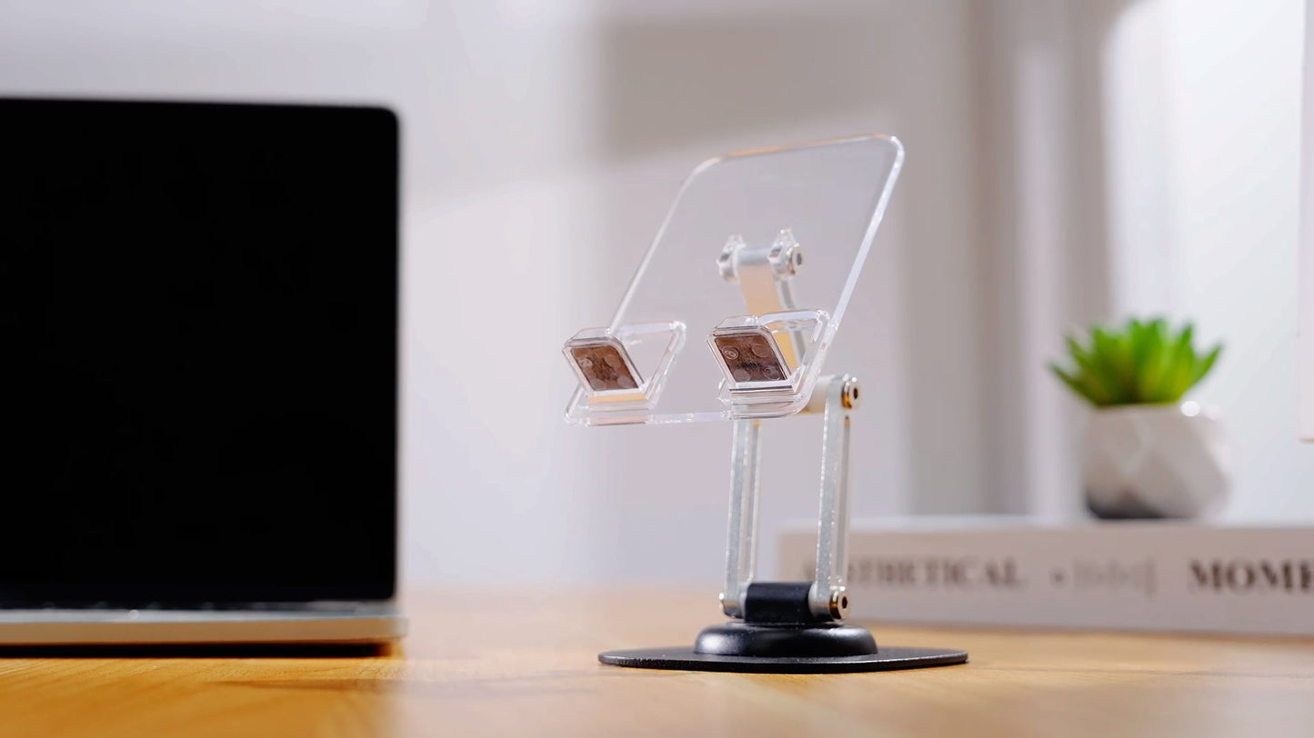 LISEN for iPhone Stand for Desk Portable Cell Phone Stand for Desk 360 Adjustable for iPhone Holder for Desk Foldable Acrylic Aesthetic Desk Accessories for iPhone 15 14 13 Pro Max Switch Kindle 4-11"