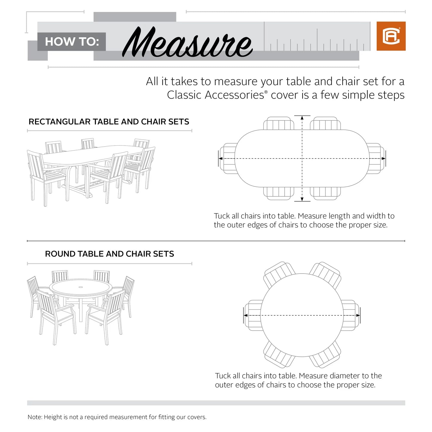 Classic Accessories Veranda Water-Resistant 88 Inch Rectangular/Oval Patio Table & Chair Set Cover with Umbrella Hole