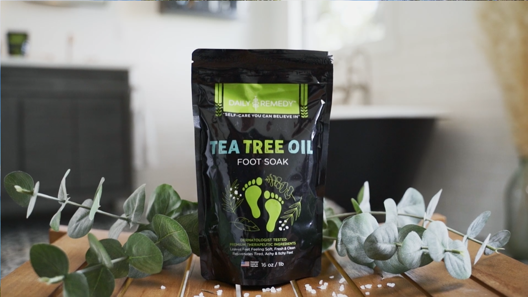 Tea Tree Oil Foot Soak with Epsom Salt - Made in USA - for Toenail Athletes Foot, Stubborn Foot Odor Scent, Softens Calluses & Soothes Sore Tired Feet - 16 Ounces