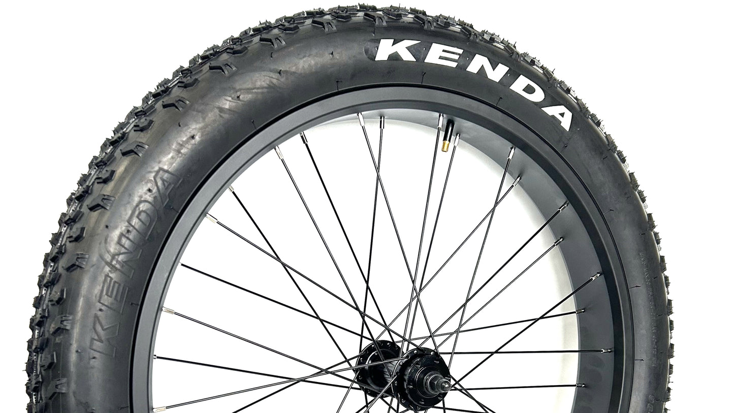 Fat Bike Front Wheel 26''x4.0 Tyre Hub Spokes Black Alloy Aluminum Snow Bicycle fatbike Rim Wheel 26 Bolt On