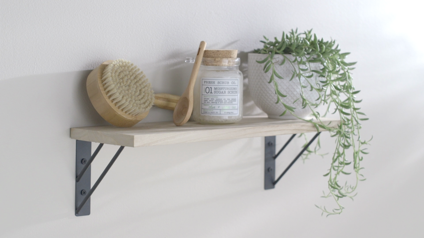 BAYKA Wall Shelves for Bedroom Decor, Floating Shelves for Wall Storage, Wall Mounted Rustic Wood Shelf for Books,Plants,Small Wall Shelf for Bathroom,Kitchen,Living Room(Black，Set of 3)