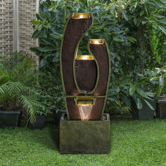 Willwolfer Outdoor Water Fountain Garden Home Paito Water Feture Decor Zen Art Indoor Waterfall