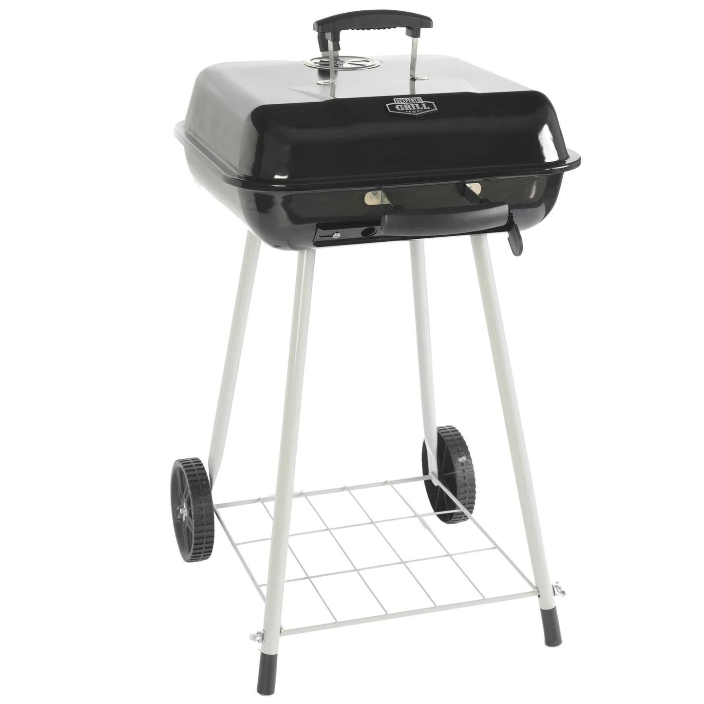 Expert Grill 17.5" Square Steel Charcoal Grill with Wheels, Black