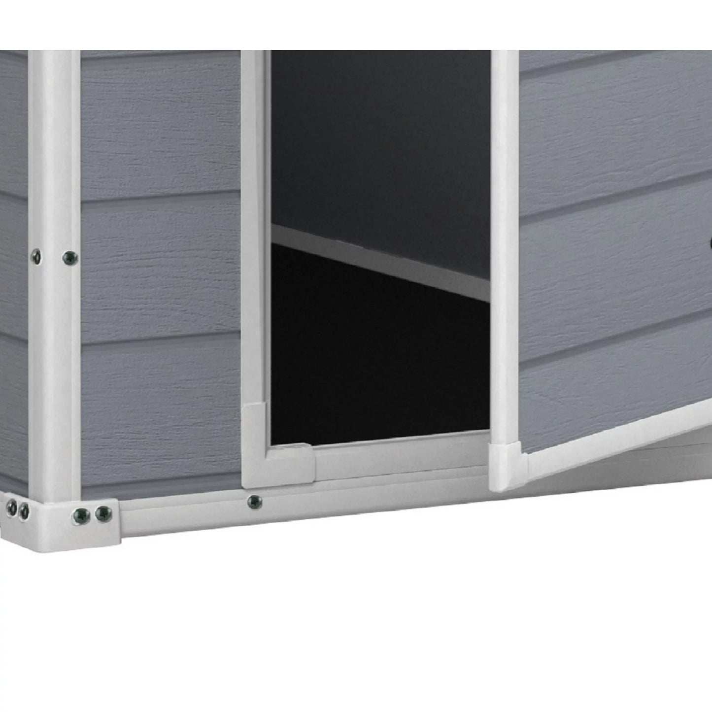 Keter Manor 4' x 6' Resin Storage Shed, All-Weather Plastic Outdoor Storage, Gray and White