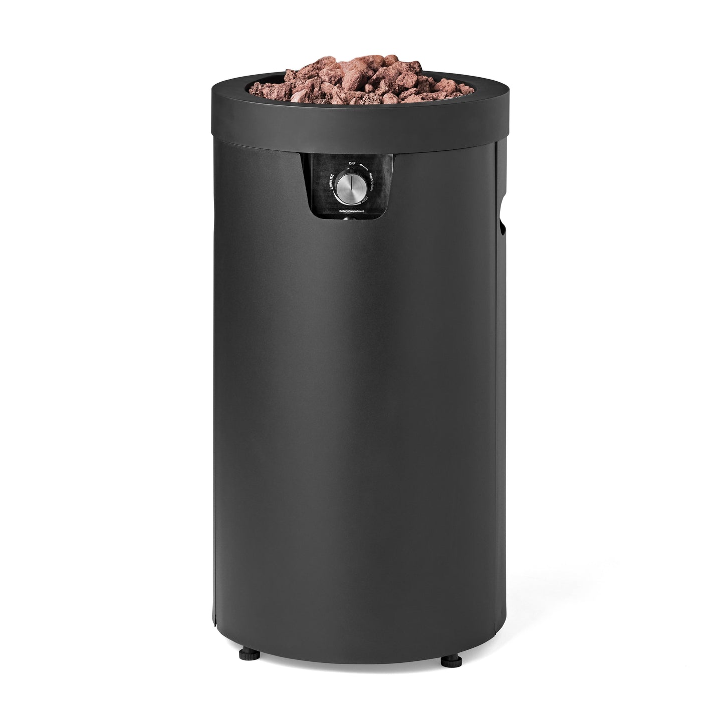 Mainstays 28-inch Tall Column Propane Gas Outdoor Fire Pit, Matte Black Finish