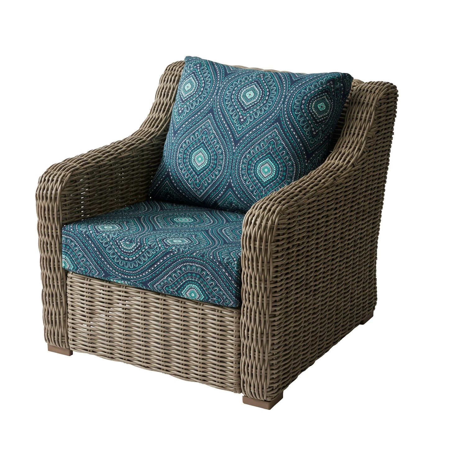 Better Homes & Gardens Blue Medallion Outdoor 24" x 24" 2 Piece Deep Seat Cushion Set