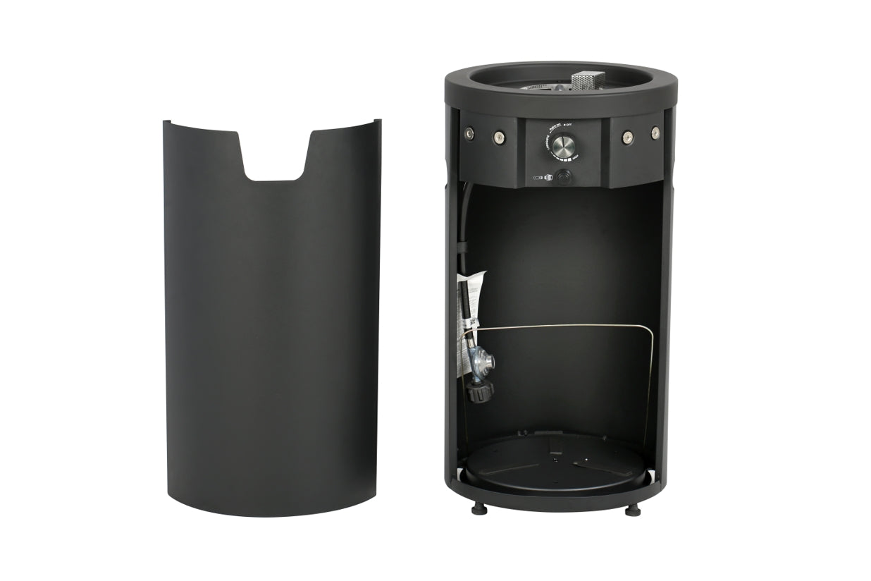 Mainstays 28-inch Tall Column Propane Gas Outdoor Fire Pit, Matte Black Finish