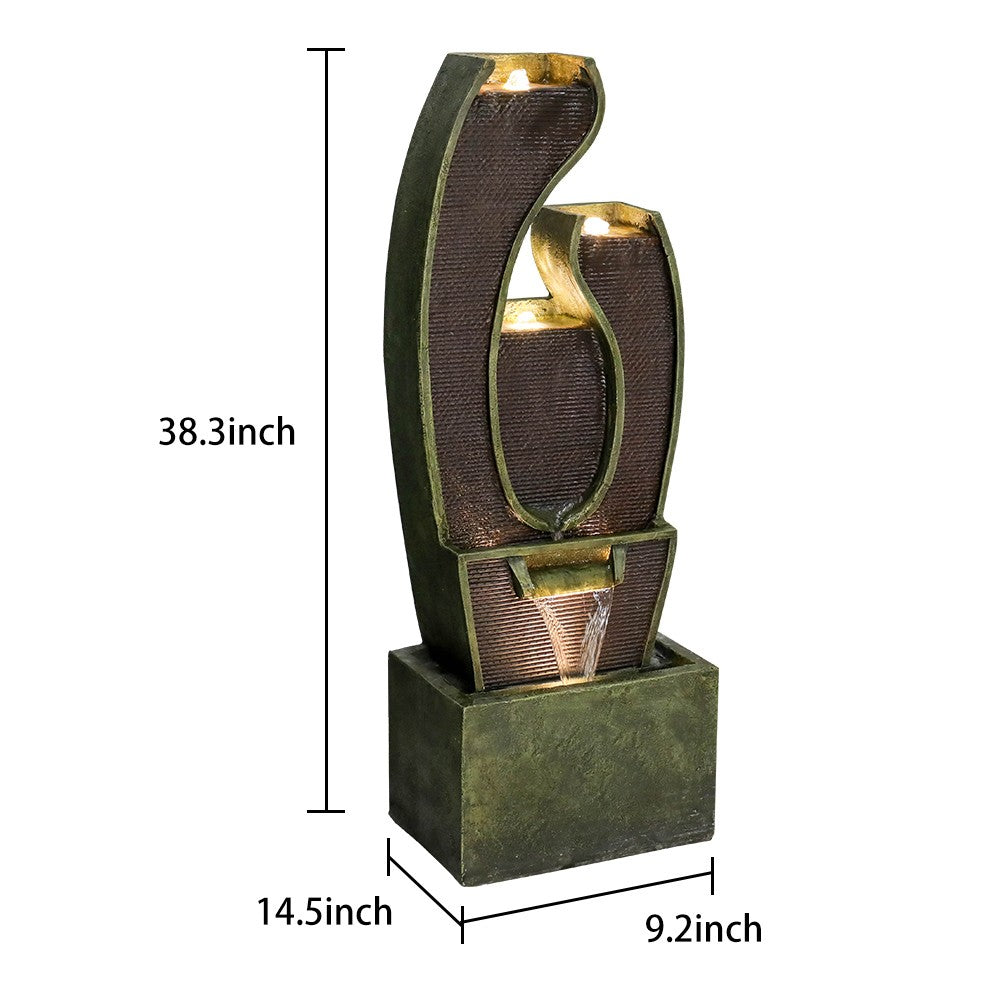 Willwolfer Outdoor Water Fountain Garden Home Paito Water Feture Decor Zen Art Indoor Waterfall