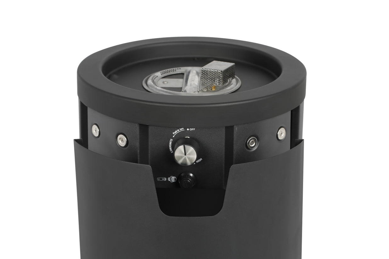 Mainstays 28-inch Tall Column Propane Gas Outdoor Fire Pit, Matte Black Finish