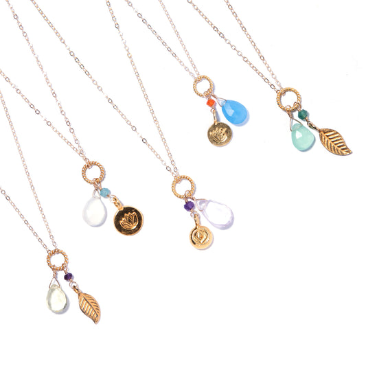 Gold Fancy Chain Charm Necklace