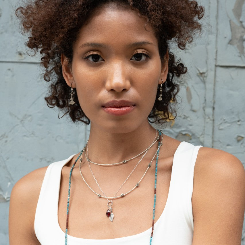 Silver Fancy Chain Charm Necklace