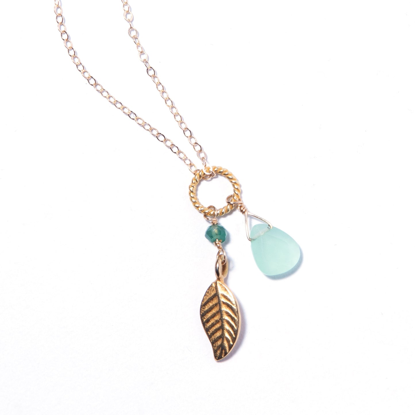 Gold Fancy Chain Charm Necklace