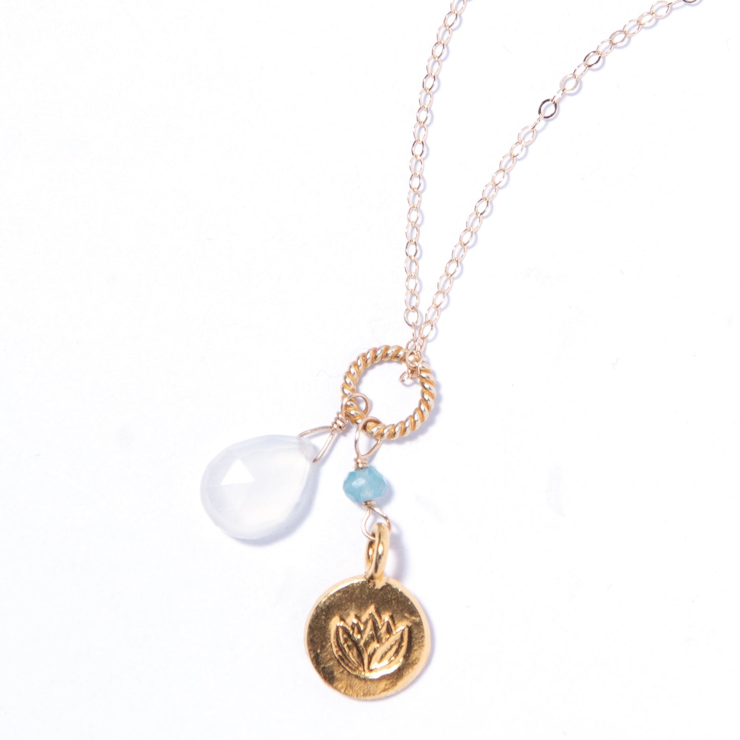 Gold Fancy Chain Charm Necklace
