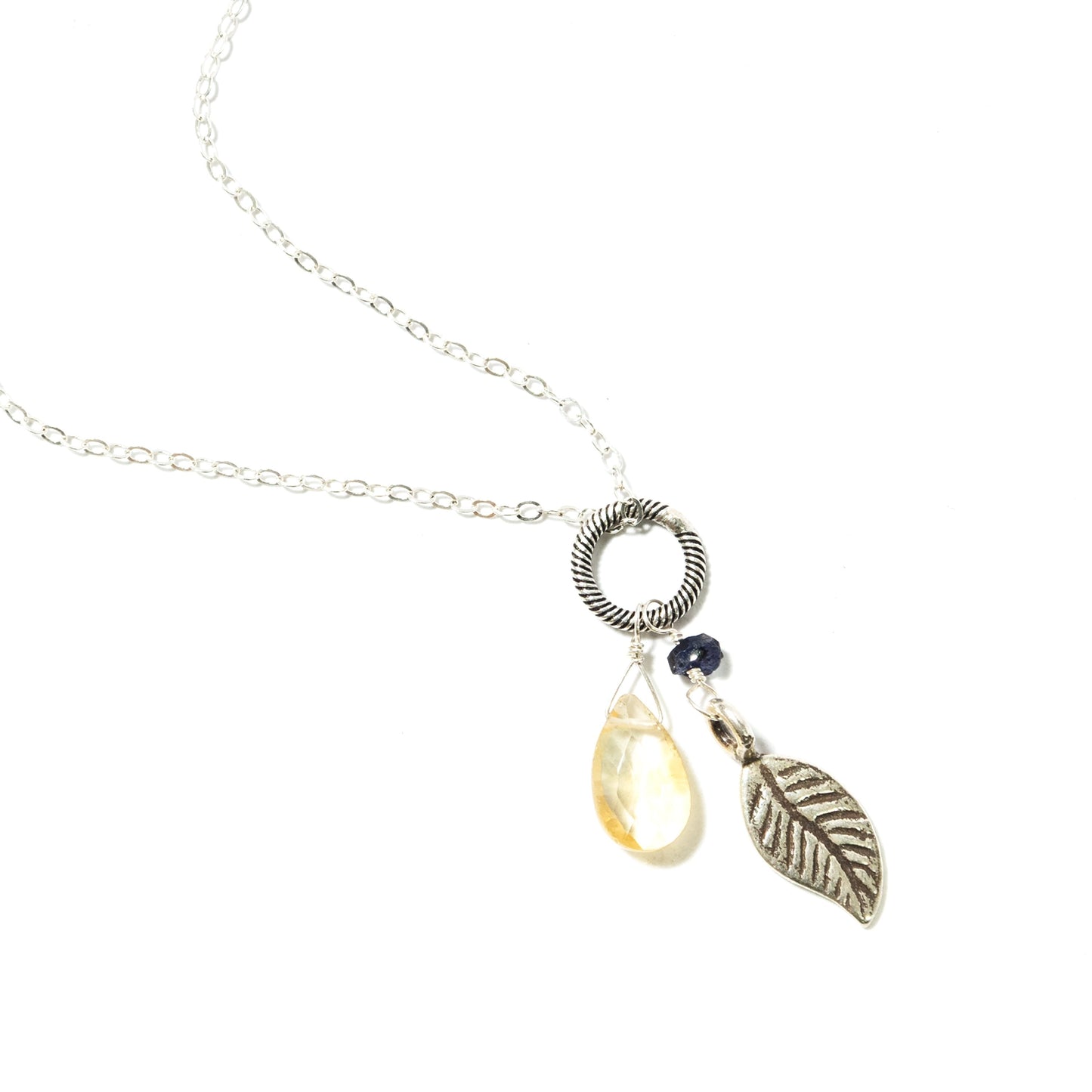 Silver Fancy Chain Charm Necklace