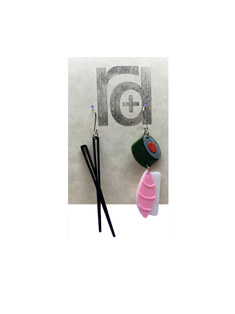 Let Me See That Sushi Roll 3D Printed Earrings