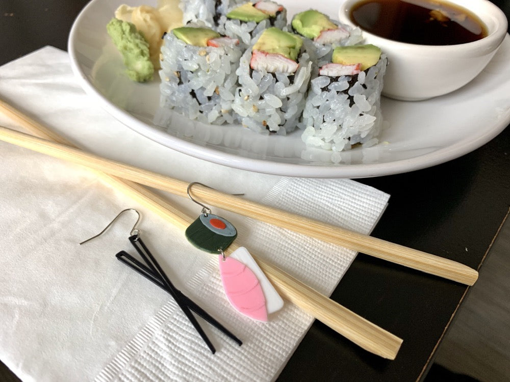 Let Me See That Sushi Roll 3D Printed Earrings