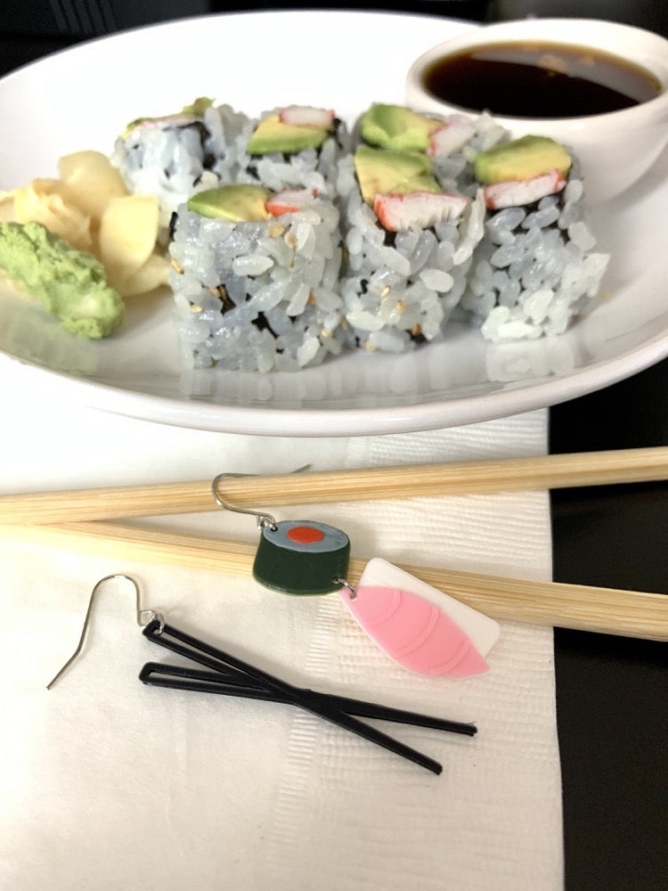 Let Me See That Sushi Roll 3D Printed Earrings