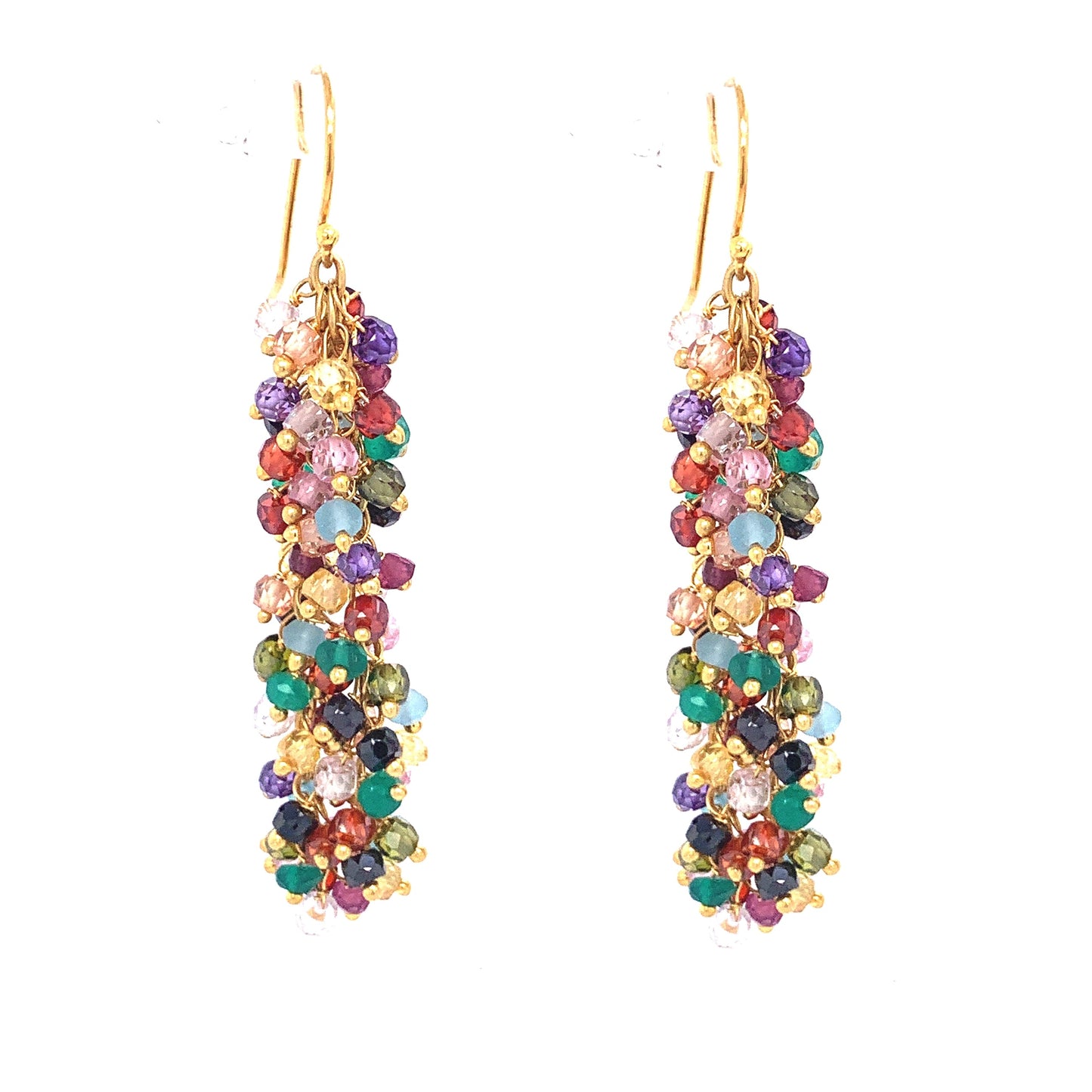 Multi Color LONG "Shimmer" Earring - Gold