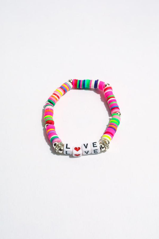 Love Colorful Inspirational Beaded Bracelet