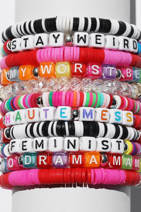 Haute Mess Colorful Inspirational Beaded Bracelet